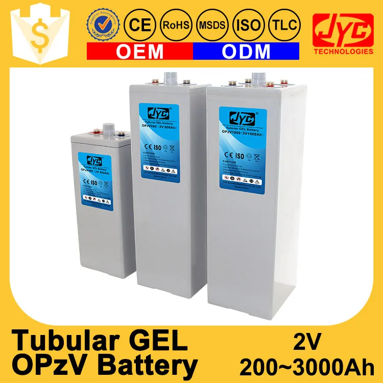 Continual Hot Sale JYC Brand 2V 200Ah Rechargeable Tubular GEL OPzV Battery