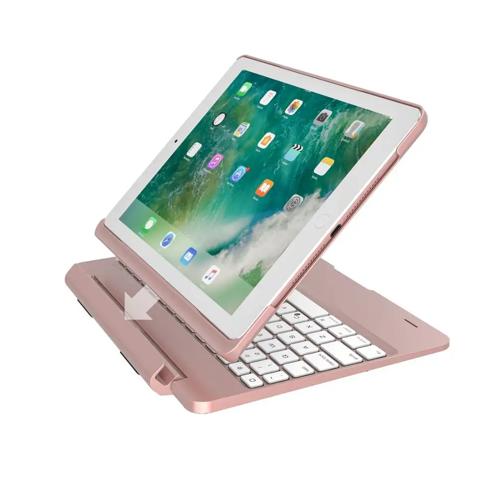 New design Factory price BT Wireless Folding Keyboard, Mini Foldable RGB Wireless Keyboard case for ipad 9.7