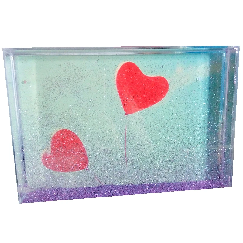 Egg Shape Photo Frame  Snowglobe Acrylic Photo Frame with Glitter