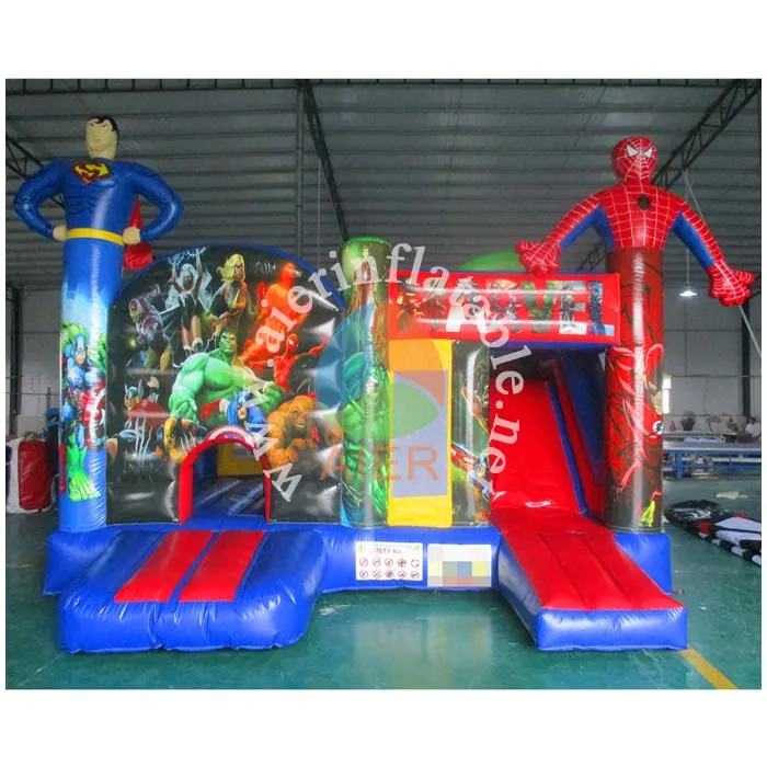 2017 Aier hot sale superhero inflatable bouncer combo/ inflatable castle combo