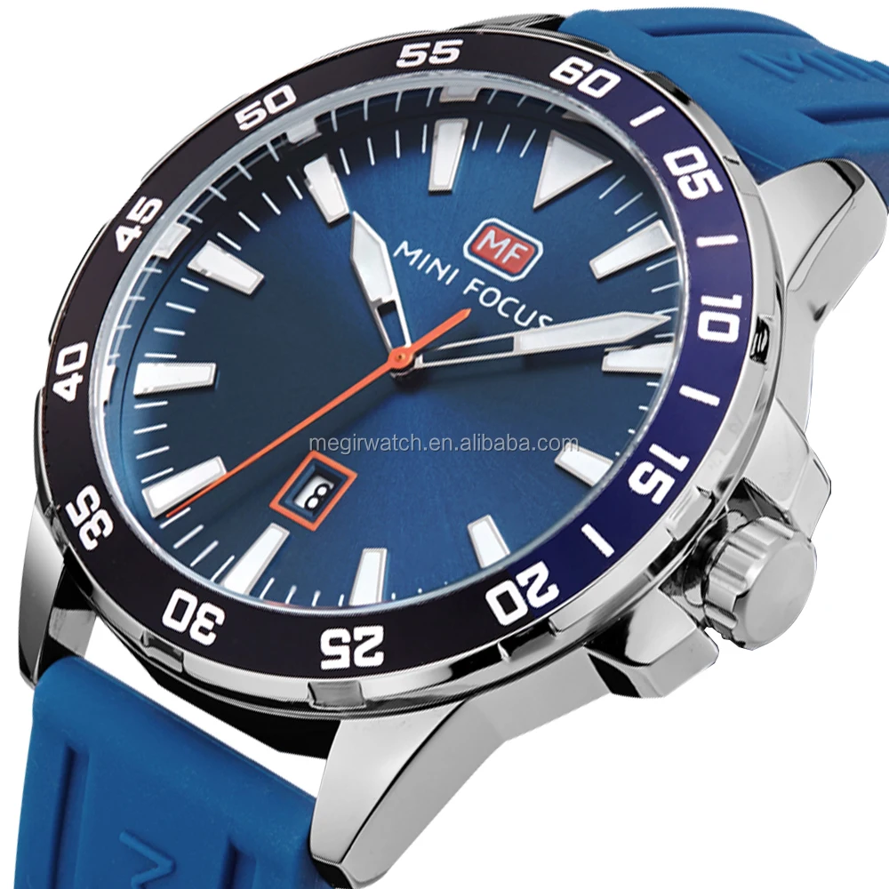 2024 popular design navy blue simple mens japan movt quartz watches relojes para hombres silicone strap mini focus watch