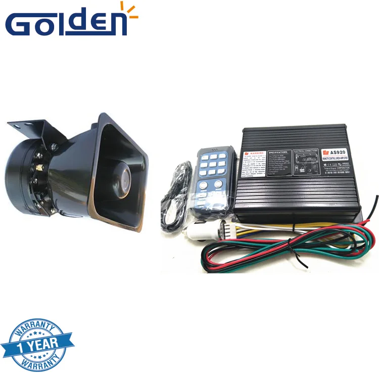 200W police siren electronic remote control wireless power amplifier with speaker