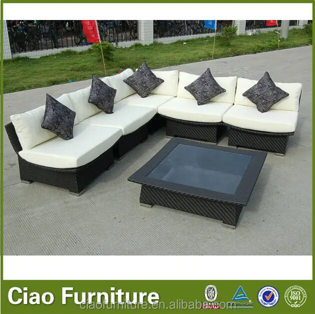 Черная мебель из ротанга роскошный диван-мебель