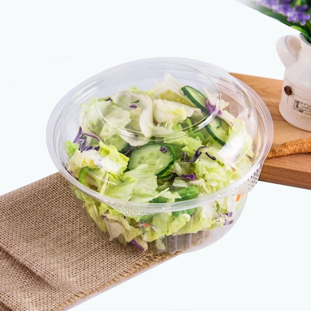 
disposable fruit RPET/PET transparent food grade salad packaging box plastic 