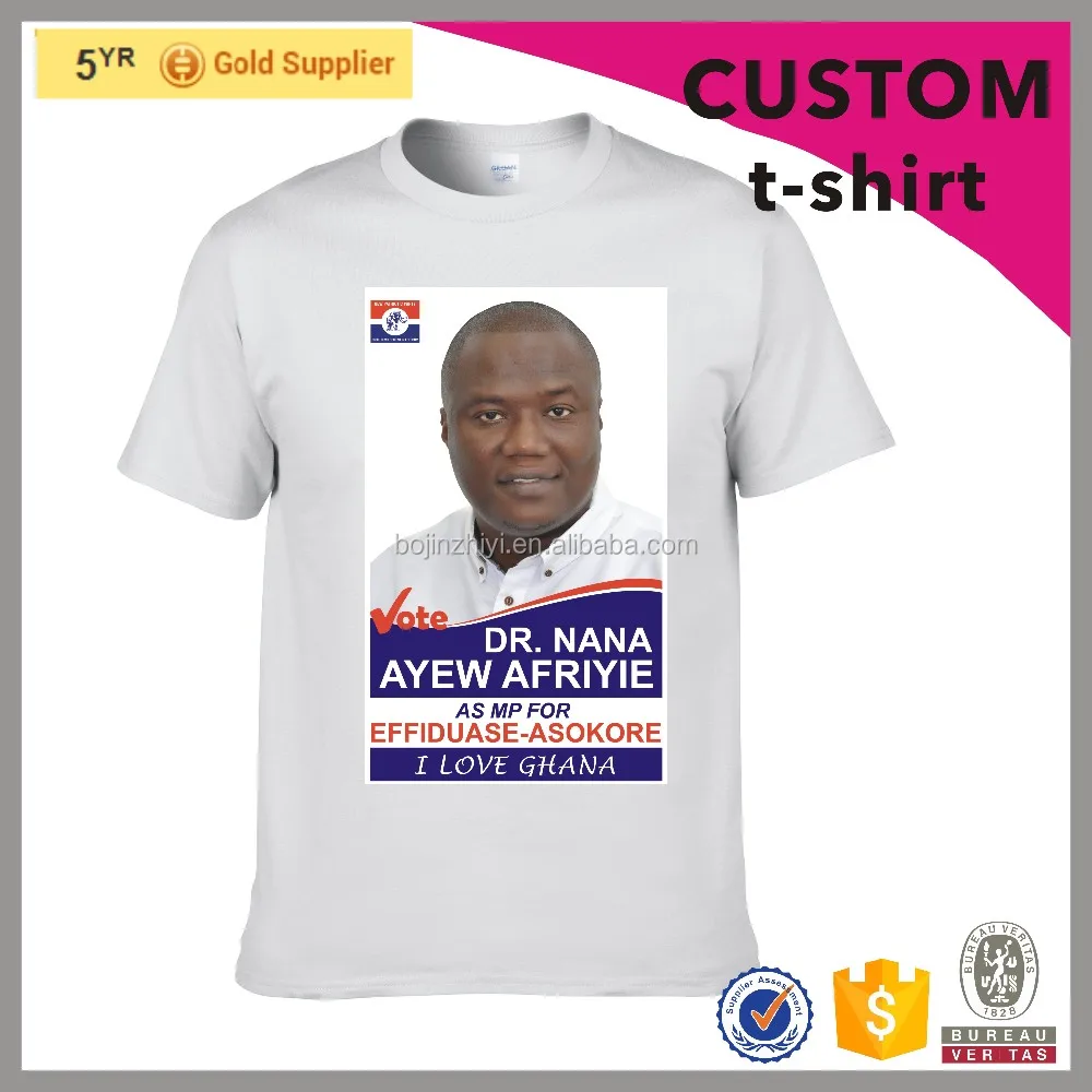 
2016 NEW PRODUCT custom cheap white cotton election campaign t shirt 
