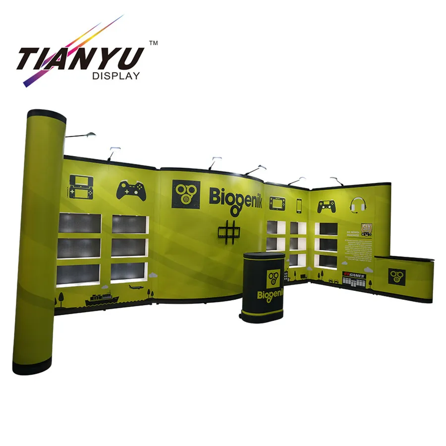 6x3m Trade show booth pop up stand custom pop up stand with showcases