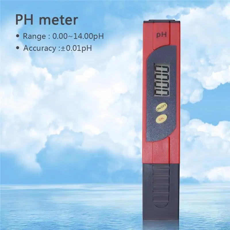New Pocket Digital PH Meter LCD Display Aquarium Pool Water Wine Portable ph Meter Tester with Yellow Pen