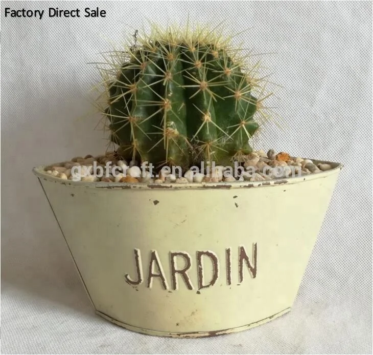 Antique home&Garden round Old Vintage Metal Wheelbarrow Garden Ornament Patio Planter