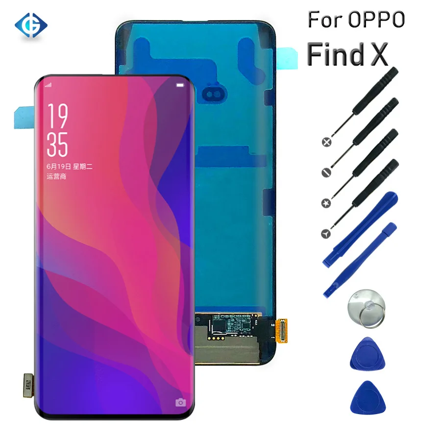 ЖК-дисплеи для мобильного телефона Oppo Find X, ЖК-дисплей с сенсорным экраном и дигитайзером в сборе