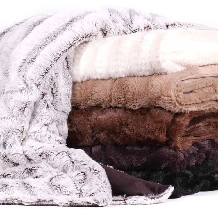 Super Soft Shaggy Faux Fur Blanket 100% Polyester Fleece Blanket