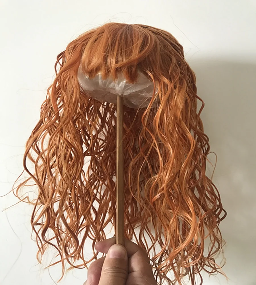 Cheap Price Cute Curly Korea High Temperature Synthetic Hair Doll Wigs with Fringes