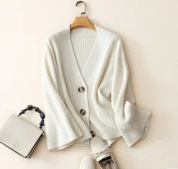 Cashmere sweater women  cardigan for winter loose cardigan angora long sleeve sweater for ladies