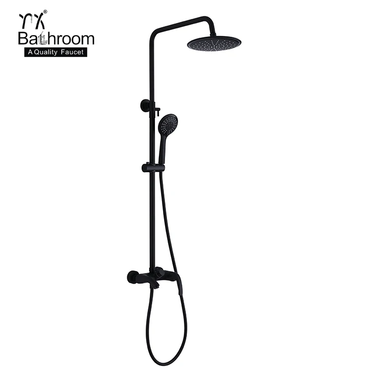 
Kaiping faucet Bathroom sanitary ware exposed matte black 100% brass body shower set bathroom taps faucet bathroom tapware 