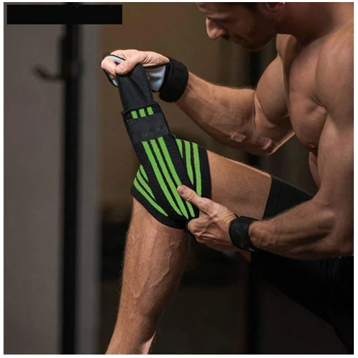 
Cheap and High Quality Sports Wrap-around Compression Leg Calf/ Knee Wraps for Weight Lifting and Squat 