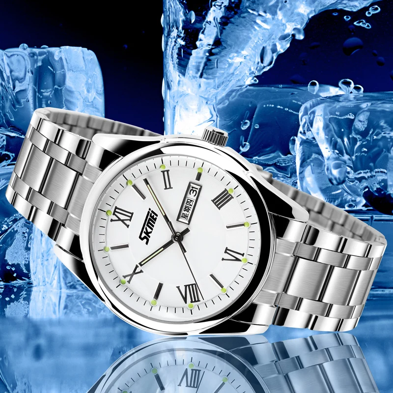 2017 Elegant Branded Watches For Men Luxury Stainless Steel Business Wear From Skmei