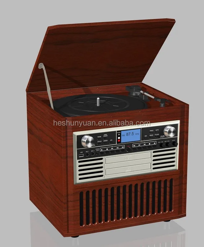 Wholesales Retro Wooden Vinyl Records Player / Gramophone / Phonograph / Antique Vintage Turntable
