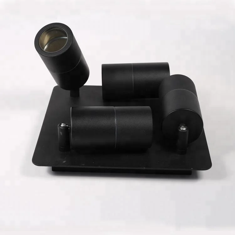 IP65 Aluminium Matt Black 4 GU10 lights Adjustable Spotlights