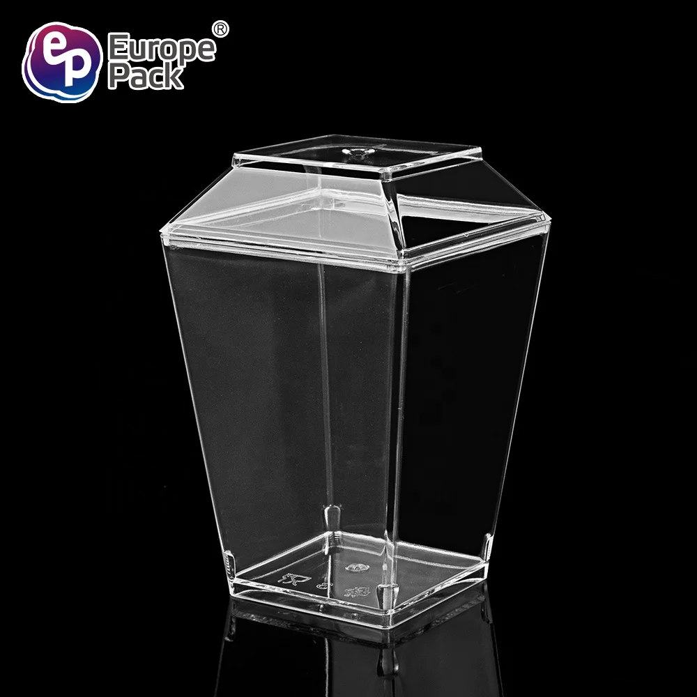 Food grade PS material funny mini plastic cup with lid