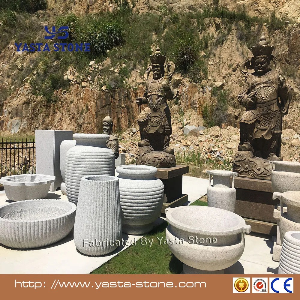 Customized design outdoor stone pot Extra big round garden flower pot