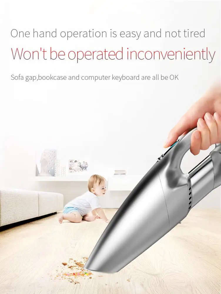 YANTU E05 silver high powered wired 3 in 1 car tire inflator vacuum car cleaner