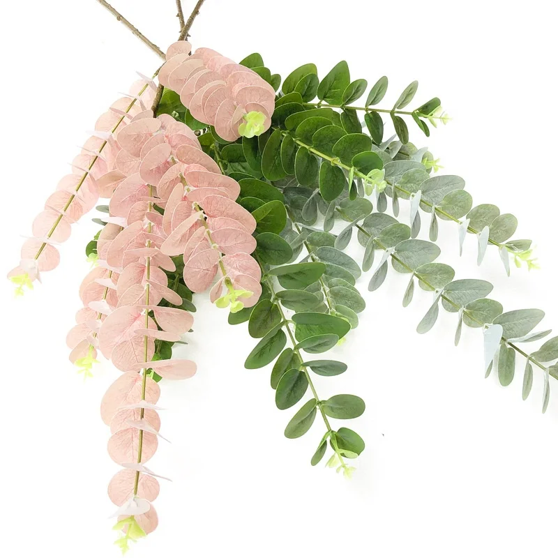 Hot sale home garden wedding party table decorative greenery china supplier plastic eucalyptus leaves decoration garland