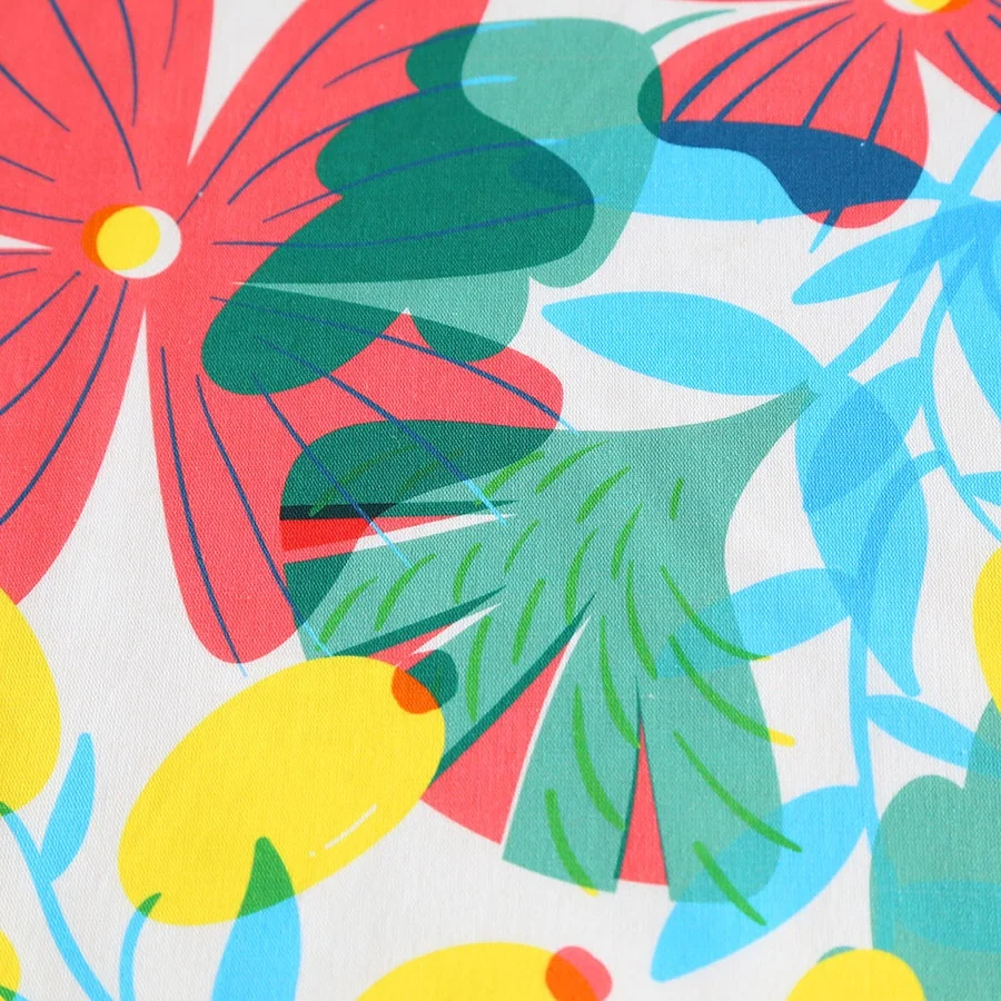 Высококачественная хлопковая льняная ткань с цифровым принтом для платьев