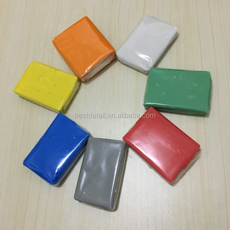Blue Orange White Red Grey Green Purple Soft Paint Cleaner Fine Grade Auto Detailing Magic Car Clay Bar 100g