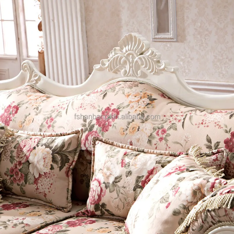 Королевский французский провинциальный ткань мягкая деревянная гостиная диван мебельный гарнитур