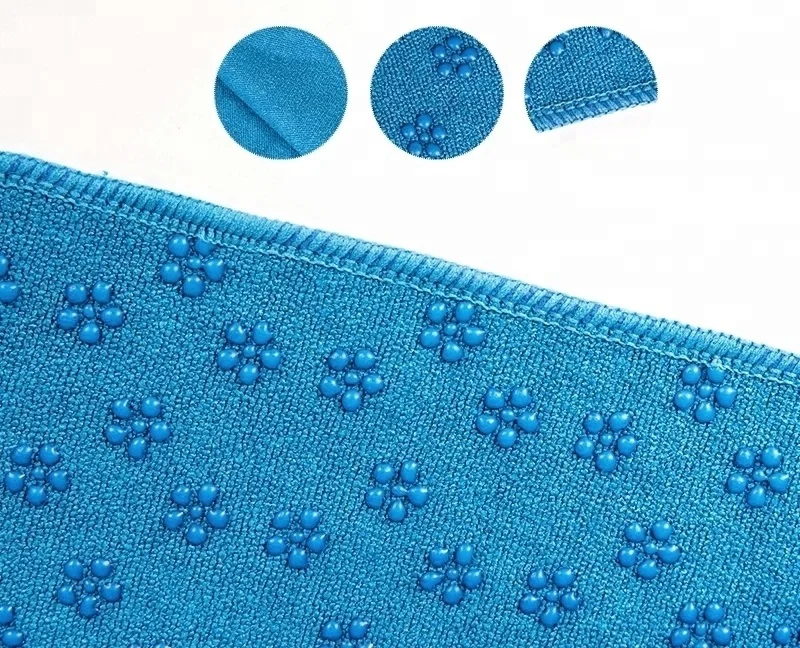 
Wholesale Microfiber Yoga Towel Non Slip Silicon Dot, Absorbent Eco Friendly Yoga Mat Towel Custom Print 