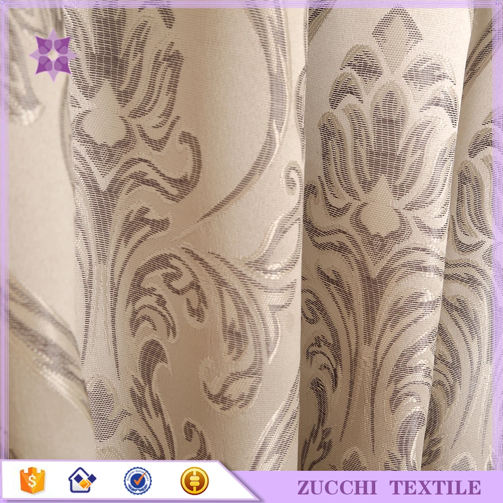 Elegant Living Room Jacquard Curtain With Backing And Valance To India