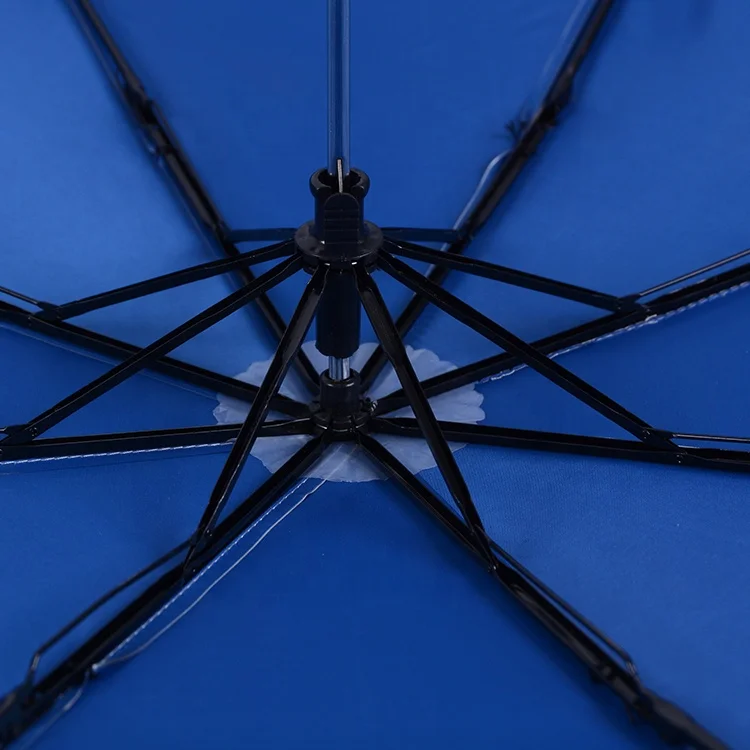 folding umbrella manual open with custom logo print Silver coated windproof UV protection promotion gift 3 fold umbrella