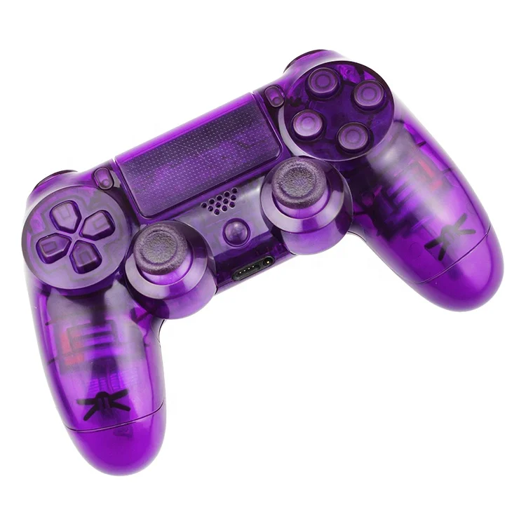 With Buttons Set Wholesale Controller Transparent Clear Purple Shell Case Cover For PS4 Playstation 4