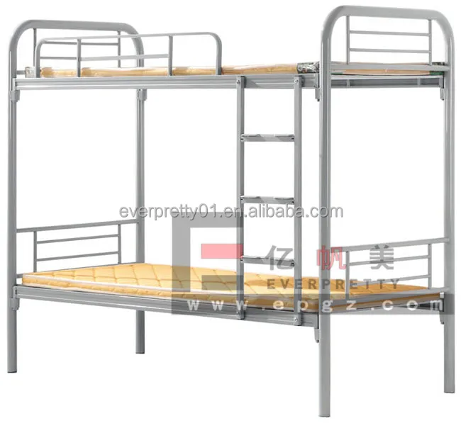School Dormitory or Amry use Furniture Standard Size Pupil Metal Bunk Beds with Ladder and Guardrail for Student or Soldier