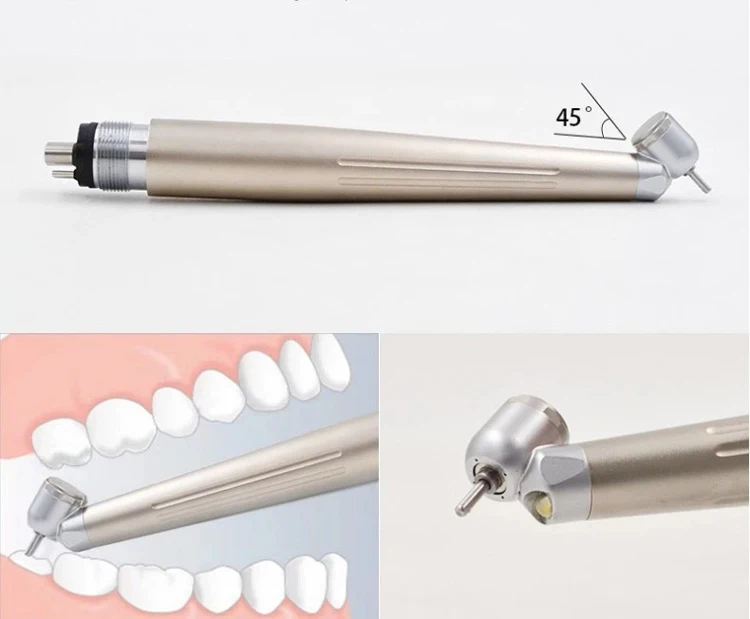 Dental 45 Degree high speed Handpiece dental air turbine handpiece with led light
