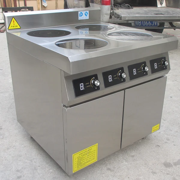 
Commercial electric range with 4 burners and one oven 