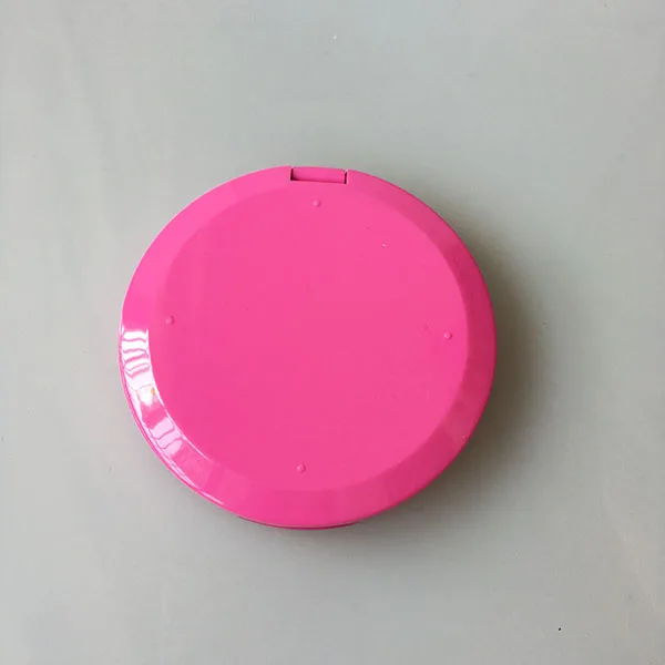 Custom Round Makeup Loose Compact Powder Blusher Case With Lighted Mirror