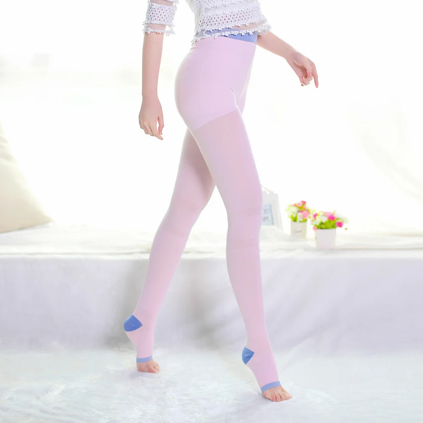 Open Toe women sexy compression pantyhose Japanese stocking Leg Shapers