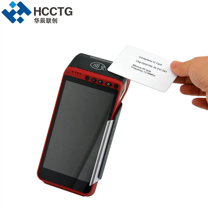EMV уникальный платежный терминал Ручной стандарт Android Мобильный терминал для оплаты со встроенным термальным принтером HCC-Z100