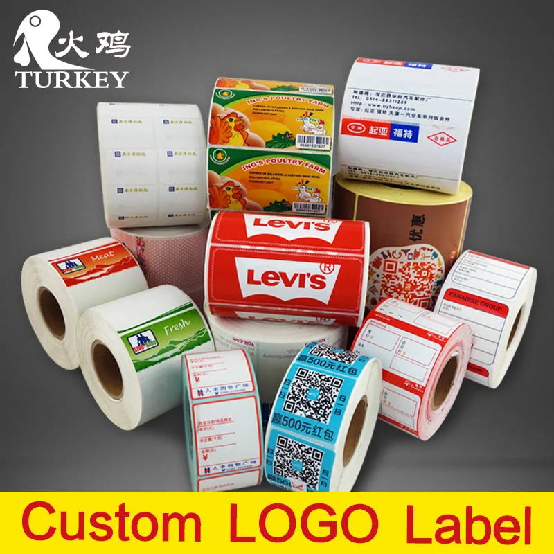 Waterproof thermal transfer PP  label 50x35mm, roll of 2500 labels, tear resistance customize order