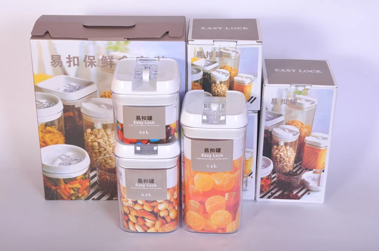 Bulk Buy Customized Square Type 0.5L 0.8L 1.2L Transparent Cover Plastic 3 Set Of Food Storage Boxes