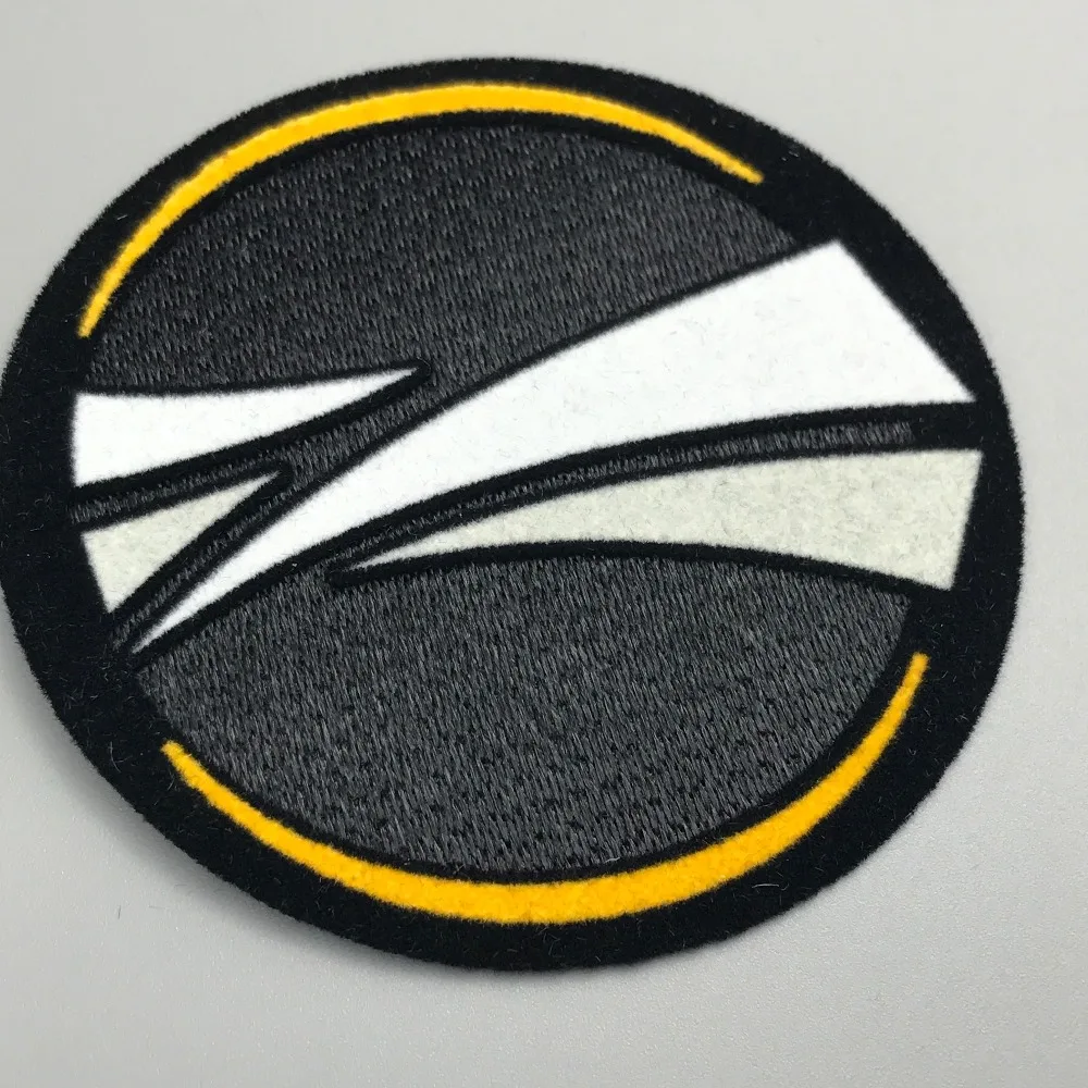 Iron on self adhesive Lextr tatami Flocking embroidery patches for jersey