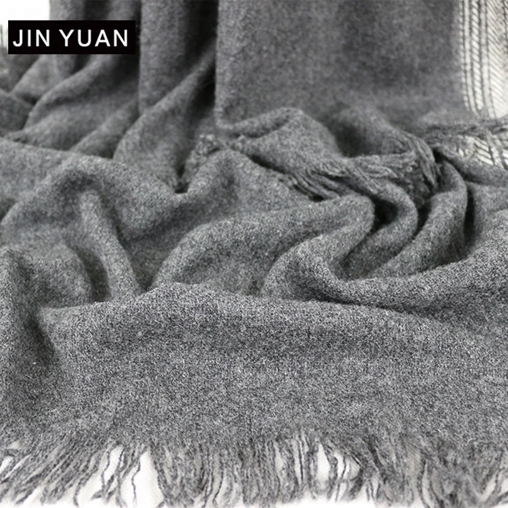 custom designer brand 50% yak wool 50% lambs wool scarves shawl winter women tassel wool scarf
