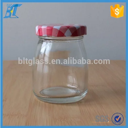 100ml Tinplate screw top on bottle glass container for cookies desserts pudding jar pudding cup