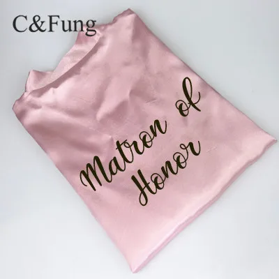 College Student Fashion Sleepwear Custom Women Bride Party Satin Robe Women