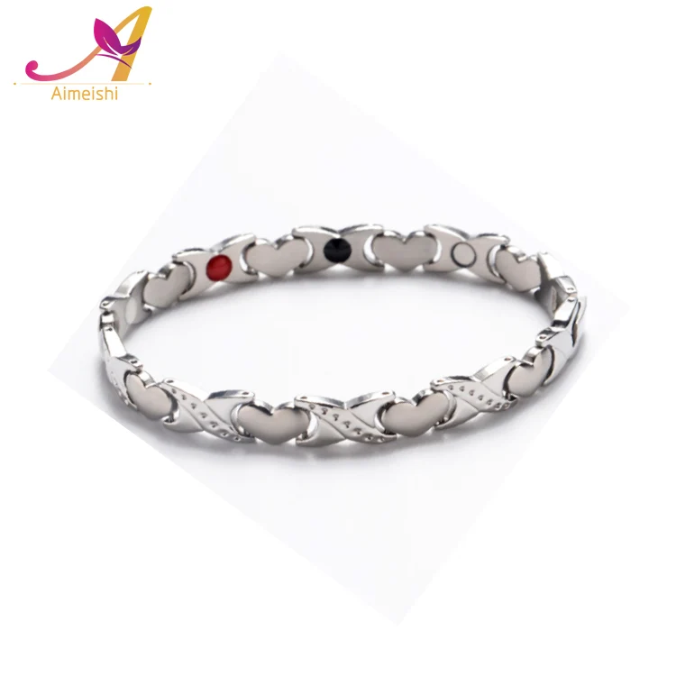 Japanese Pure Titanium 4 in 1 energy elements health care magnetic therapy women energy titanium bracelet