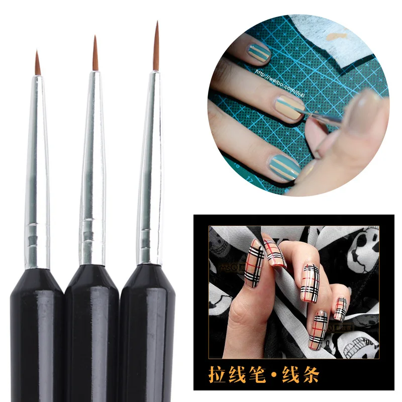 Wholesale 3pcs/set Nail Art Design Lining Brush Pens Manicure Painting Drawing Tools Gel Nail Tools