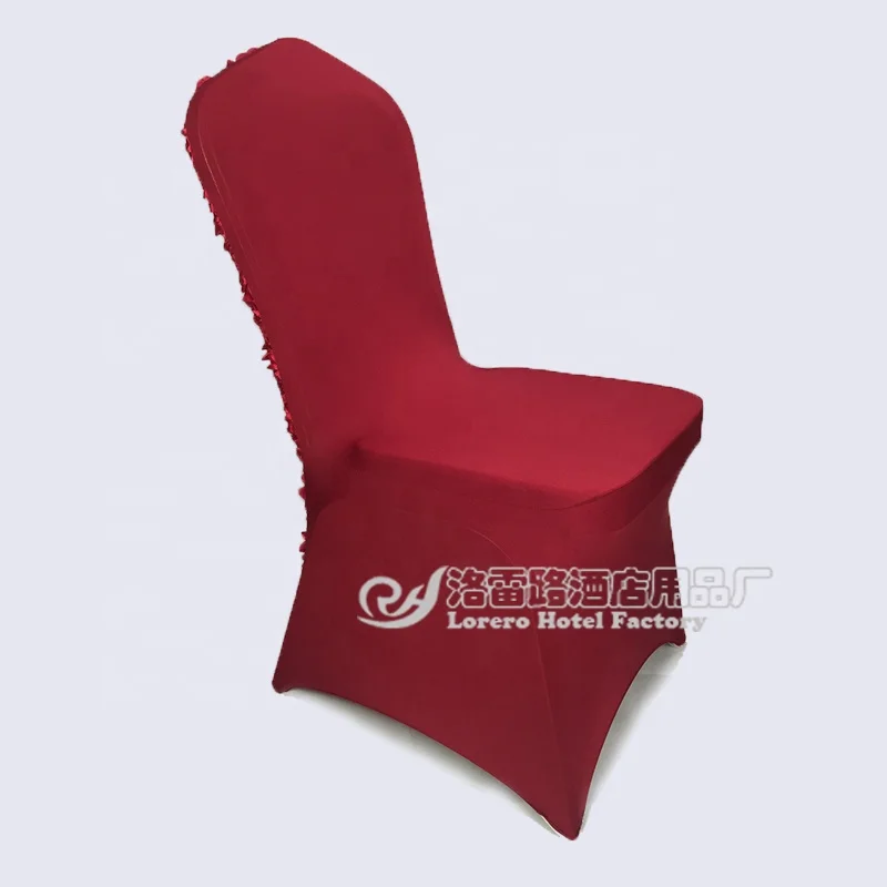 Luxury red banquet hall rosette wedding spandex rose chair cover