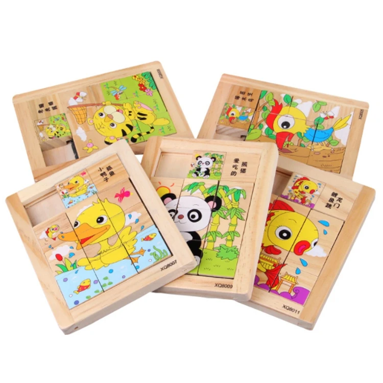 Environmental protection safe Hand polished smooth Wooden sliding puzzle toy