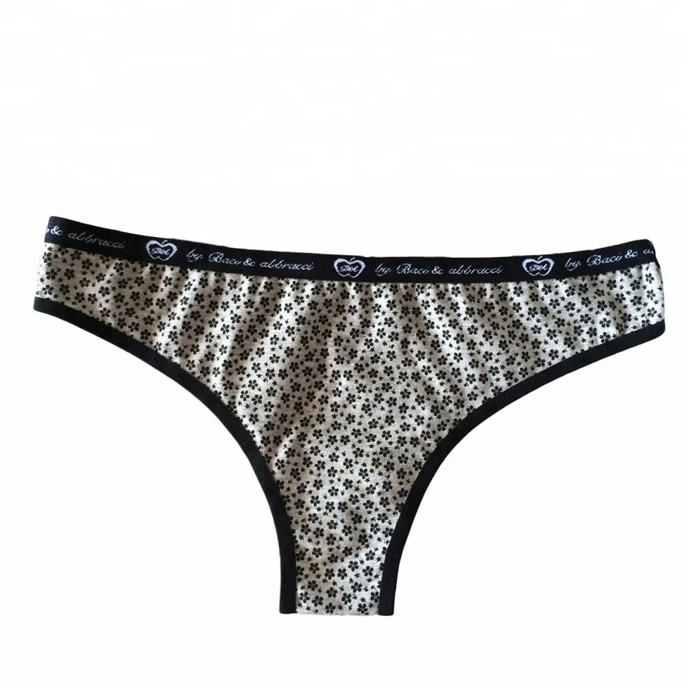 Women Panties Print G String Sexy Cotton Briefs Underwear Little Flower FULL Print Women T Back G String for Women Customized