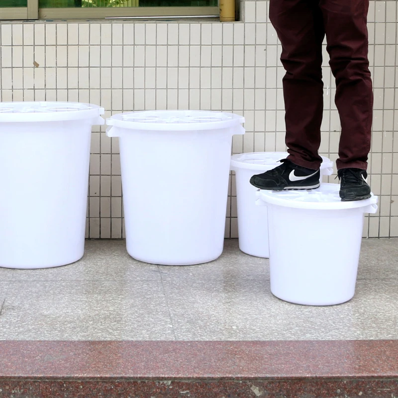 200 liter white plastic bucket barrel pail with lid and handles